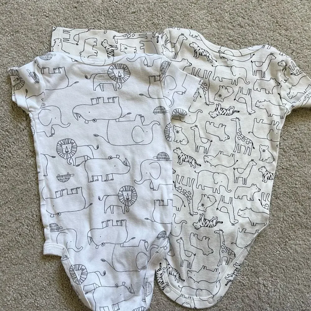 Carters 3 Pack Animal Themed One Piece Bodysuits (3-6 months)